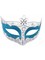Adults Clear And Blue With Silver Trim Venetian Masquerade Half Mask